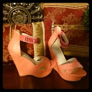 Tangerine wedge heel